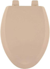 CENTOCO - 18.9 Inch Long, 2 Inch Inside Width, Polypropylene and Wood Plastic Composite, Elongated, Closed Front with Cover, Toilet Seat - 14 Inch Outside Width, Residential Installation, Bone and Almond - All Tool & Supply