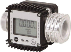 PRO-LUBE - 1" NPT Port Electronic Digital Flowmeter & Totalizer - 300 Max psi, 1.3 to 32 GPM, Aluminum - All Tool & Supply