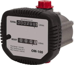 PRO-LUBE - 1/2" FNPT Port Oval Gear Flowmeter with Local Display - 1000 Max psi, 0.3 to 8 GPM, Aluminum - All Tool & Supply