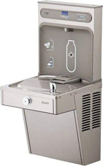 ELKAY - 8 GPH Cooling Capacity Barrier Free Wall Mounted Water Cooler & Fountain - Bottle Filling, 20 to 105 psi, 0.20 hp, Stainless Steel - All Tool & Supply