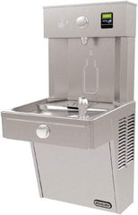 ELKAY - 8 GPH Cooling Capacity Barrier Free Wall Mounted Water Cooler & Fountain - Bottle Filling, 20 to 105 psi, 0.20 hp, Stainless Steel - All Tool & Supply