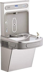 ELKAY - 8 GPH Cooling Capacity Barrier Free Wall Mounted Water Cooler & Fountain - Bottle Filling, 20 to 105 psi, 0.20 hp, Stainless Steel - All Tool & Supply