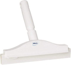 Vikan - 10" Rubber Blade Floor Squeegee - Double Edge, White, Plastic Holder - All Tool & Supply