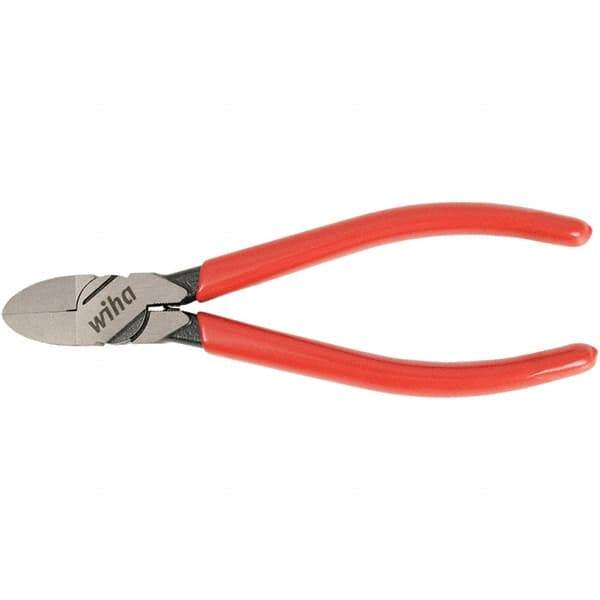 Wiha - 6-3/10" OAL, 18 AWG Capacity, Flush Flush Cutter - Vinyl Handle - All Tool & Supply