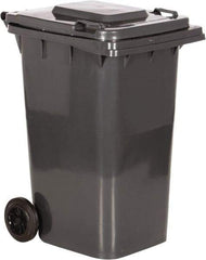 Vestil - 64 Gal Gray Rectangle Trash Can - Polyethylene, None Graphic, 39-15/16" High x 28-1/2" Long x 23-1/2" Wide, Lid Included - All Tool & Supply