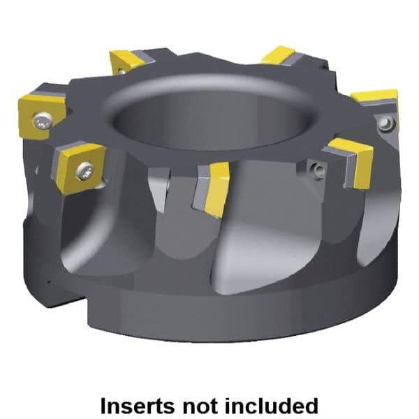 Kennametal - 8 Inserts, 160mm Cut Diam, 40mm Arbor Diam, 9.17mm Max Depth of Cut, Indexable Square-Shoulder Face Mill - 0/90° Lead Angle, 63mm High, SDET 1204.. Insert Compatibility, Series KSSM - All Tool & Supply