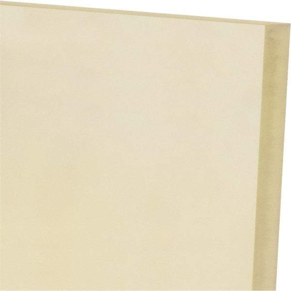 Made in USA - 1/2" Thick x 12" Wide x 1' Long, Polyurethane Sheet - Natural, 60A Hardness, ±0.025 Tolerance - All Tool & Supply