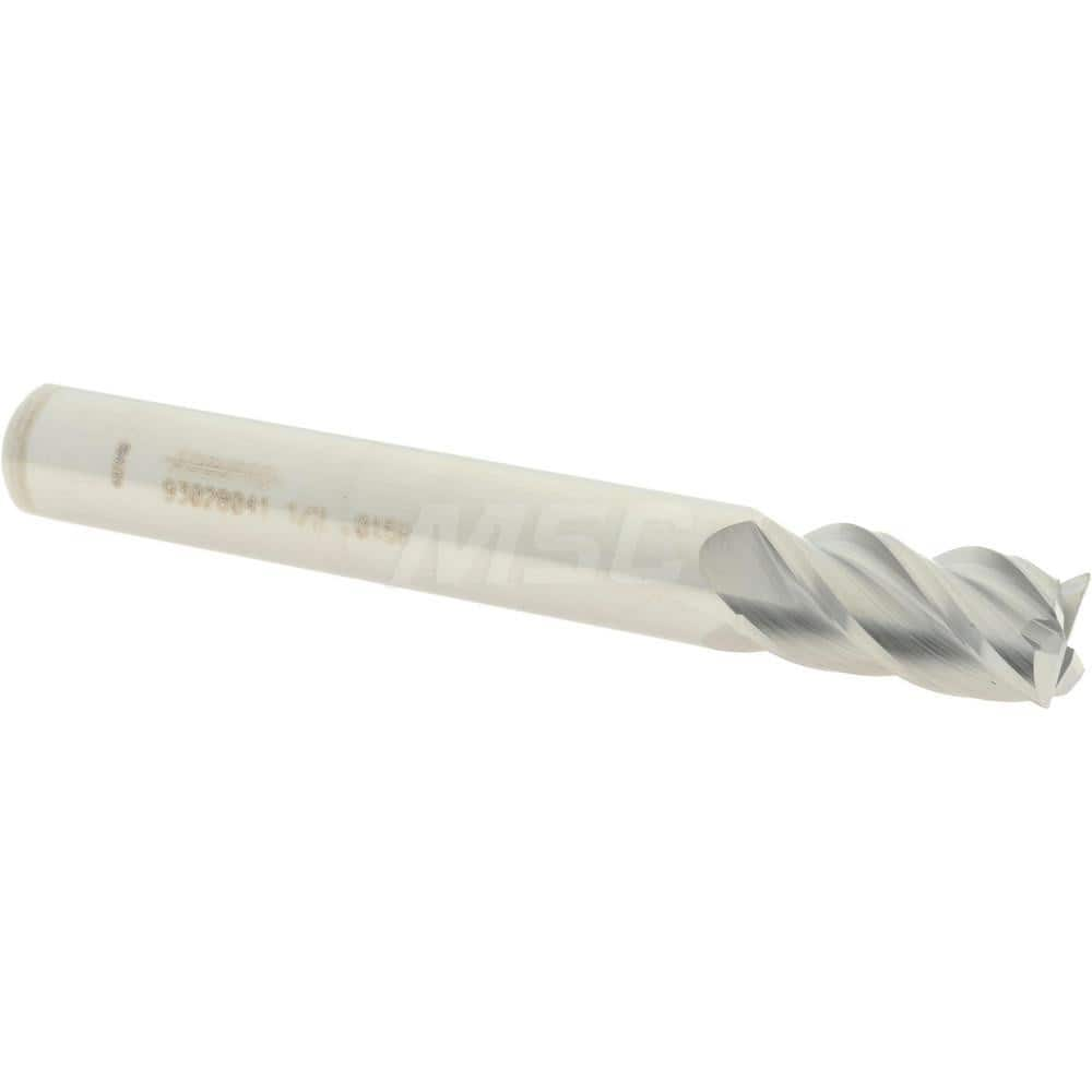 Accupro - 1/2" Diam 4 Flute Solid Carbide 0.015" Corner Radius End Mill - All Tool & Supply