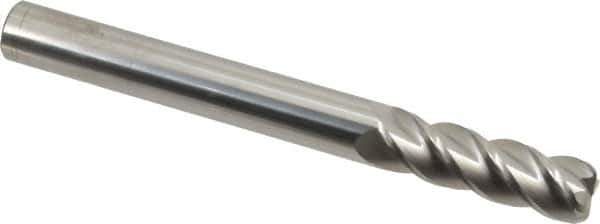 Accupro - 5/8", 4 Flute, Single End, Solid Carbide, 0.09" Corner Radius End Mill - 6" OAL, 40° Helix, Right Hand Flute, 2" LOC, Right Hand Cut - All Tool & Supply