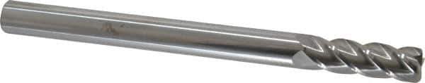 Accupro - 1/2", 4 Flute, Single End, Solid Carbide, 0.06" Corner Radius End Mill - 6" OAL, 40° Helix, Right Hand Flute, 1-1/2" LOC, Right Hand Cut - All Tool & Supply