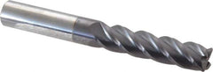 Accupro - 1/2", 4 Flute, Single End, Solid Carbide, 0.045" Corner Radius End Mill - 4" OAL, 40° Helix, Right Hand Flute, 2" LOC, Right Hand Cut - All Tool & Supply