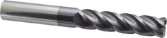 Accupro - 3/4", 4 Flute, Single End, Solid Carbide, 1/8" Corner Radius End Mill - 6" OAL, 40° Helix, Right Hand Flute, 3" LOC, Right Hand Cut - All Tool & Supply