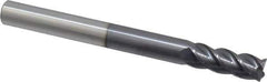 Accupro - 3/8", 4 Flute, Single End, Solid Carbide, 0.01" Corner Radius End Mill - 4" OAL, 40° Helix, Right Hand Flute, 1" LOC, Right Hand Cut - All Tool & Supply