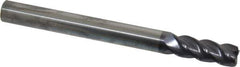 Accupro - 3/8", 4 Flute, Single End, Solid Carbide, 0.045" Corner Radius End Mill - 4" OAL, 40° Helix, Right Hand Flute, 1" LOC, Right Hand Cut - All Tool & Supply