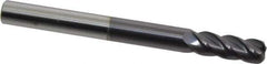 Accupro - 3/8", 4 Flute, Single End, Solid Carbide, 0.09" Corner Radius End Mill - 4" OAL, 40° Helix, Right Hand Flute, 1" LOC, Right Hand Cut - All Tool & Supply