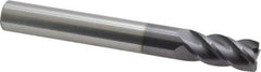 Accupro - 1/2", 4 Flute, Single End, Solid Carbide, 0.03" Corner Radius End Mill - 4" OAL, 40° Helix, Right Hand Flute, 1" LOC, Right Hand Cut - All Tool & Supply