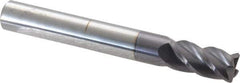 Accupro - 1/2", 4 Flute, Single End, Solid Carbide, 0.045" Corner Radius End Mill - 4" OAL, 40° Helix, Right Hand Flute, 1" LOC, Right Hand Cut - All Tool & Supply