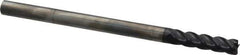 Accupro - 3/8", 4 Flute, Single End, Solid Carbide, 0.03" Corner Radius End Mill - 6" OAL, 40° Helix, Right Hand Flute, 1-1/2" LOC, Right Hand Cut - All Tool & Supply