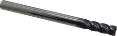 Accupro - 1/2", 4 Flute, Single End, Solid Carbide, 0.02" Corner Radius End Mill - 6" OAL, 40° Helix, Right Hand Flute, 1-1/2" LOC, Right Hand Cut - All Tool & Supply