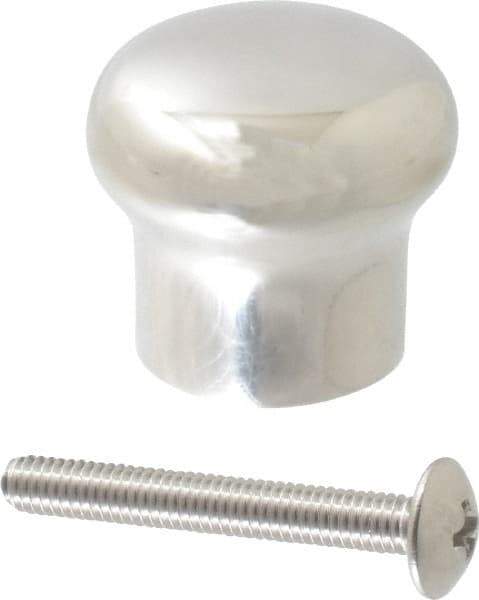 Sugatsune - 304 Stainless Steel Round Drawer or Lid Knob - 63/64" Base Diam, 1-1/2" Diam, 1-1/16" High, M5x0.8 - All Tool & Supply