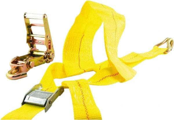 Erickson Manufacturing - 14' Long x 2" Wide, 10,000 Lb Basket Capacity, Polyester & Steel Web Sling - Yellow - All Tool & Supply