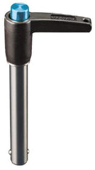 Jergens - 5/16" Diam, 1-1/2" Usable Length, L Handle, Push Button Quick Release Pin - 3-1/16" Overall Length, Grade 17-4 Stainless Steel, Passivated Finish - All Tool & Supply