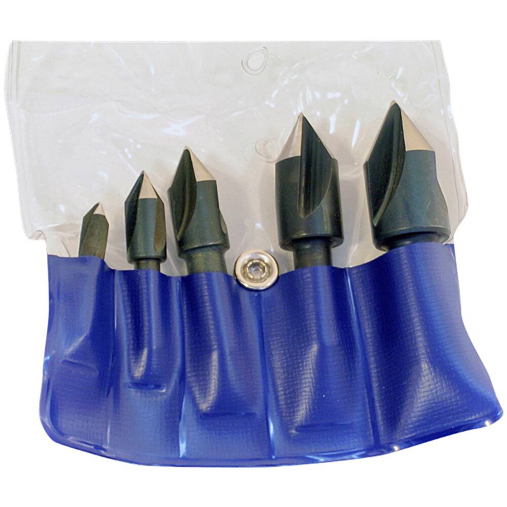 Chicago-Latrobe - 5 Piece, 1/4 to 3/4" Head Diam, 82° Included Angle, Single End Countersink Set - All Tool & Supply