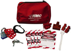 NMC - 12 Piece Electrical Lockout Kit - 3/4 Inch Vertical Shackle Clearance, Comes in Pouch - All Tool & Supply