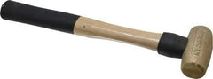 American Hammer - 1-1/2 Lb Head 1-3/8" Face Brass Head Hammer - 12" OAL, Wood Handle - All Tool & Supply