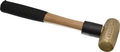 American Hammer - 1 Lb Head 1-1/8" Face Brass Head Hammer - 12" OAL, Wood Handle - All Tool & Supply