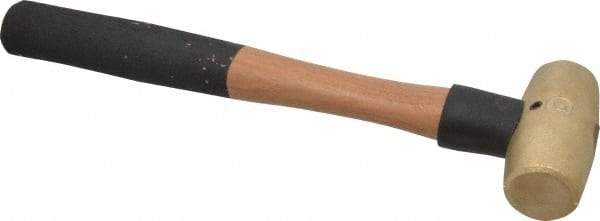 American Hammer - 2 Lb Head 1-3/8" Face Brass Head Hammer - 13" OAL, Wood Handle - All Tool & Supply