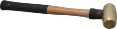 American Hammer - 3 Lb Head 1-1/2" Face Brass Head Hammer - 15" OAL, Wood Handle - All Tool & Supply