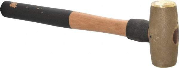 American Hammer - 4 Lb Head 1-5/8" Face Brass Head Hammer - 16" OAL, Wood Handle - All Tool & Supply