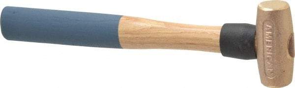 American Hammer - 1-1/2 Lb Head 1-3/8" Face Bronze Nonmarring Hammer - 12" OAL, Wood Handle - All Tool & Supply