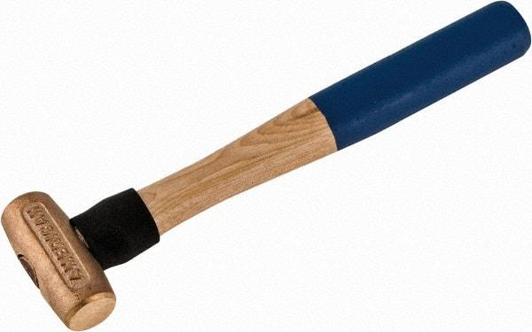 American Hammer - 1 Lb Head 1-1/8" Face Bronze Nonmarring Hammer - 12" OAL, Wood Handle - All Tool & Supply