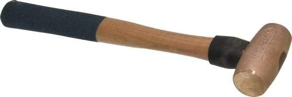 American Hammer - 2 Lb Head 1-3/8" Face Bronze Nonmarring Hammer - 13" OAL, Wood Handle - All Tool & Supply