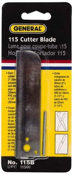 General - Cutter Replacement Cutting Blade - Use with General Tool 115, Cuts PVC, ABS and PE tubing - All Tool & Supply