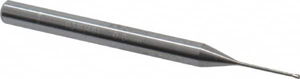 Accupro - 0.8mm Diam 2 Flute Solid Carbide 0.1mm Corner Radius End Mill - All Tool & Supply