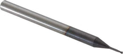 Accupro - 0.8mm, 2 Flute, Single End, Solid Carbide, 0.1mm Corner Radius End Mill - 50mm OAL, 30° Helix, Right Hand Flute, 0.8mm LOC, Right Hand Cut, 5mm Extended Reach - All Tool & Supply