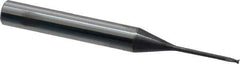 Accupro - 1.2mm, 2 Flute, Single End, Solid Carbide, 0.1mm Corner Radius End Mill - 57mm OAL, 30° Helix, Right Hand Flute, 1.2mm LOC, Right Hand Cut, 15mm Extended Reach - All Tool & Supply