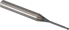 Accupro - 1.5mm, 2 Flute, Single End, Solid Carbide, 0.15mm Corner Radius End Mill - 57mm OAL, 30° Helix, Right Hand Flute, 1.5mm LOC, Right Hand Cut, 15mm Extended Reach - All Tool & Supply