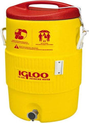 Igloo - 10 Gal Beverage Cooler - Plastic, Yellow/Red - All Tool & Supply