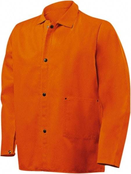 Steiner - Size L Welding & Flame Resistant/Retardant Jacket - Orange, Cotton, Snaps Closure, 44 to 46" Chest - All Tool & Supply