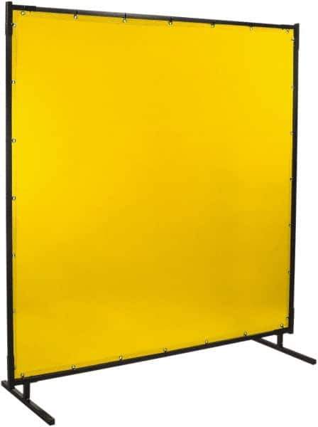 Steiner - 8 Ft. Wide x 6 Ft. High x 1 Inch Thick, 14 mil Thick Transparent Vinyl Portable Welding Screen Kit - Yellow - All Tool & Supply