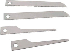 Disston - 4 Piece, 3" to 4" Long x 0.03" Thick, Bi-Metal Reciprocating Saw Blade Set - Straight Profile, 18 to 32 Teeth per Inch, Toothed Edge, Angled Tip - All Tool & Supply