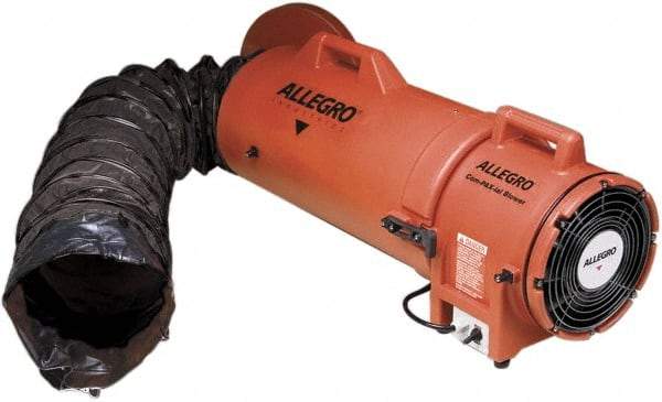 Allegro - 900 CFM, Electrical AC Axial Blower Kit - 8 Inch Inlet/Outlet, 0.33 HP, 115 Max Voltage Rating, Explosion Proof - All Tool & Supply