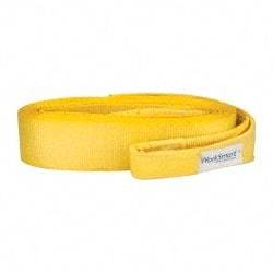 Value Collection - 30' Long x 4" Wide, 35,000 Lb Basket Capacity, 1 Ply, Polyester Web Sling - Yellow - All Tool & Supply