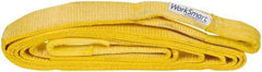 Value Collection - 20' Long x 3" Wide, 27,000 Lb Basket Capacity, 1 Ply, Polyester Web Sling - Yellow - All Tool & Supply