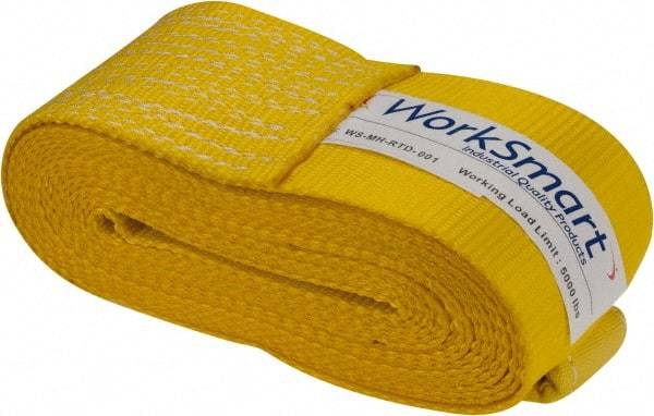 Value Collection - 27' Long x 4" Wide, 1 Ply, Polyester Web Sling - Yellow - All Tool & Supply