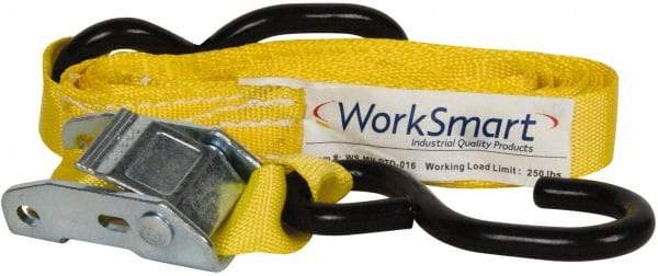 Value Collection - 15' Long x 1" Wide, 750 Lb Basket Capacity, 1 Ply, Polyester Web Sling - Yellow - All Tool & Supply